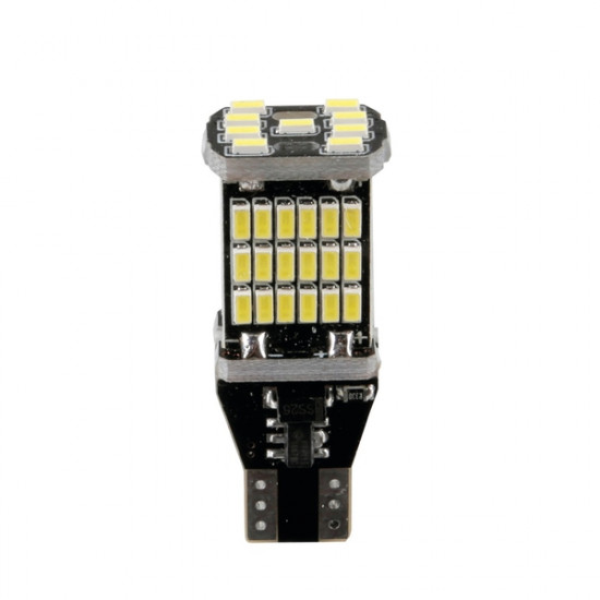 Lampa T15 12>18V W2,1x9,5d 6.500K 360lm 45SMD LED ΛΕΥΚΟ (ΚΑΡΦΩΤΟ-ΔΙΠΛΗΣ ΠΟΛΙΚΟΤΗΤΑΣ) 2ΤΕΜ.