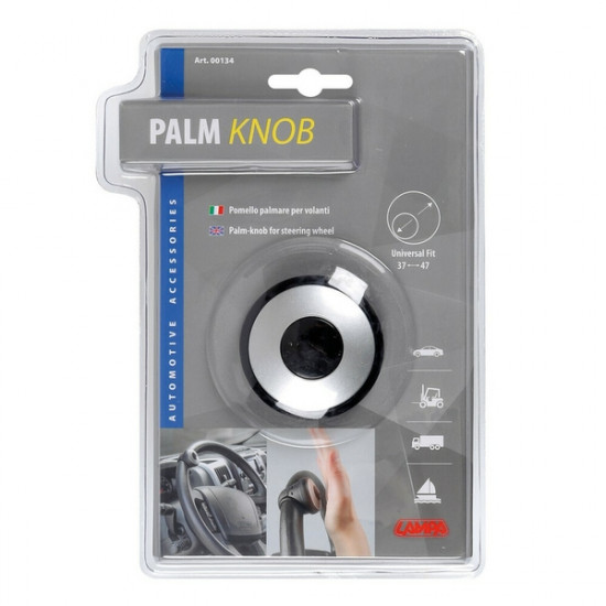 Lampa ΤΕΜΠΕΛΗΣ ΤΙΜΟΝΙΟΥ PALM-KNOB ΜΑΥΡΟΣ/ΑΣΗΜΙ 37/47mm