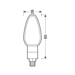 Lampa TUAREG ΦΛΑΣ LED ΜΟΤΟ 12V (ΜΑΥΡΟ - 65 Χ 26 mm) - 2 ΤΕΜ.