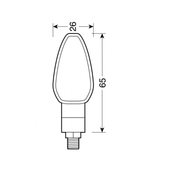 Lampa TUAREG ΦΛΑΣ LED ΜΟΤΟ 12V (ΜΑΥΡΟ - 65 Χ 26 mm) - 2 ΤΕΜ.