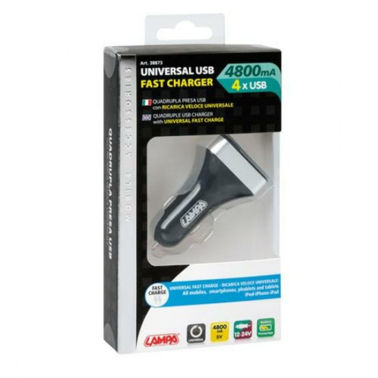 Lampa Universal Usb φορτιστής fast charger με 4 θύρες, 4800mAh, 12 / 24V