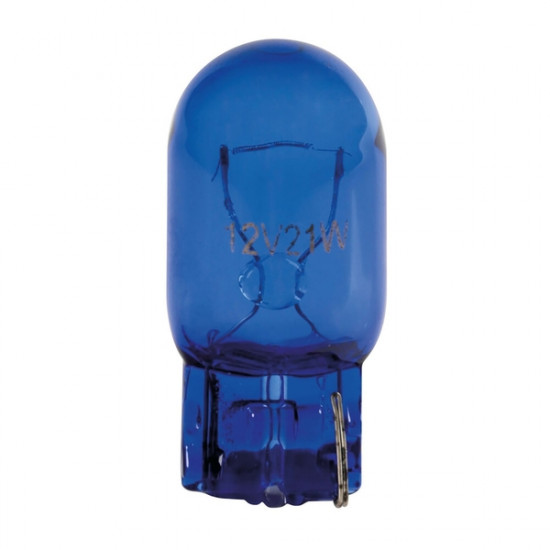 Lampa W21W (T20) 12V W3x16d 21W 200lm (ΚΑΡΦΩΤΟ-ΑΚΑΛΥΚΟ) BLUE DYED-GLASS 2ΤΕΜ. BLISTER