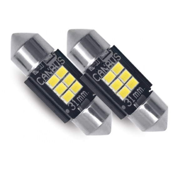 LED CAN BUS 11x31mm πλαφονιερας/πισω φωτα , ζευγάρι 07.701 PHONOCAR