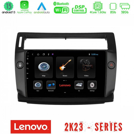 Lenovo Car Pad Citroen C4 2004-2010 4Core Android 13 2+32GB Navigation Multimedia Tablet 9