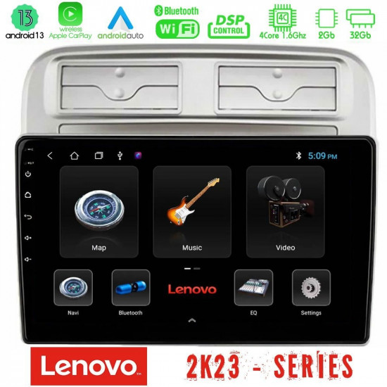 Lenovo Car Pad Fiat Grande Punto 2006-2011 4Core Android 13 2+32GB Navigation Multimedia Tablet 9