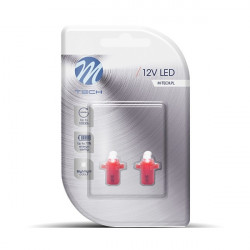 M-Tech BAX 12V B8,3d 0,2W LED 1xFLUX 5mm ΚΟΚΚΙΝΟ BLISTER M-TECH - 2 ΤΕΜ.