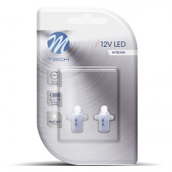 M-Tech BAX 12V B8,3d 0,2W LED 1xFLUX 5mm ΛΕΥΚΟ BLISTER 2ΤΕΜ. M-TECH