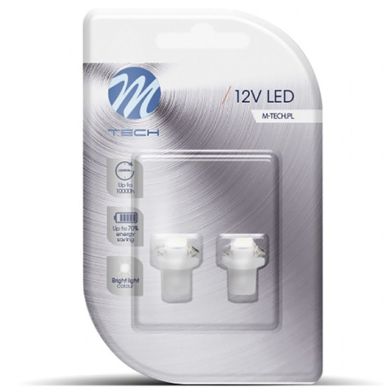 M-Tech BAX 12V B8,5d 0,24W LED 1xSMD5050 ΛΕΥΚΟ BLISTER 2ΤΕΜ. M-TECH