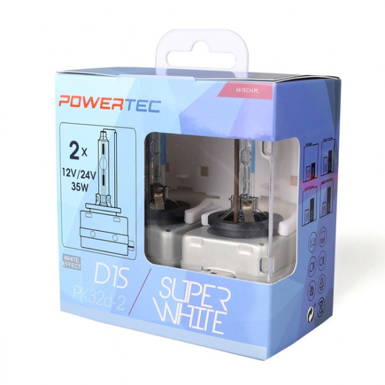 M-Tech D1S 12V 34W PK32d-2 5.000K POWERTEC SUPER WHITE 2ΤΕΜ. M-TECH