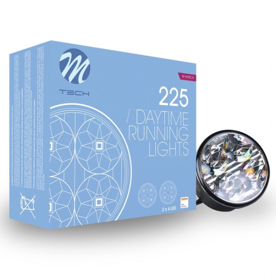 M-Tech DRL 225se 12V OSRAM ΠΡΟΣΘΕΤΟ DAYTIME ΔΙΕΘΝΗ OSRAM ΜΕ 2x4HP LED ΣΤΡΟΓΓΥΛΟ 70x36mm 2ΤΕΜ. M-TECH