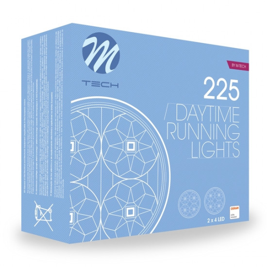 M-Tech DRL 225se 12V OSRAM ΠΡΟΣΘΕΤΟ DAYTIME ΔΙΕΘΝΗ OSRAM ΜΕ 2x4HP LED ΣΤΡΟΓΓΥΛΟ 70x36mm 2ΤΕΜ. M-TECH