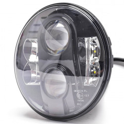 M-Tech ΦΑΝΑΡΙ ΣΤΡΟΓΓΥΛΟ 7 ΙΝΤΣΩΝ ME 8LED CREE (XML-10W) 9-36V 6000-6500K ΜΑΥΡΟ
