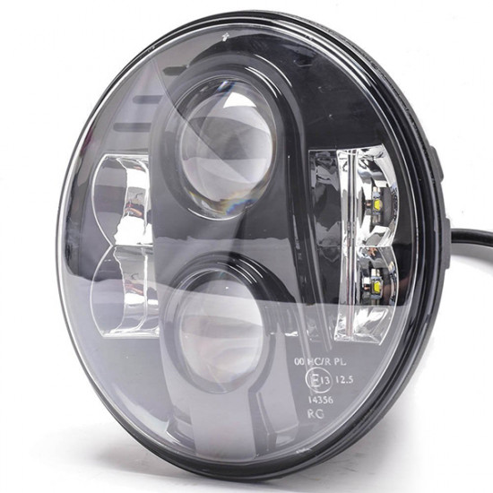 M-Tech ΦΑΝΑΡΙ ΣΤΡΟΓΓΥΛΟ 7 ΙΝΤΣΩΝ ME 8LED CREE (XML-10W) 9-36V 6000-6500K ΜΑΥΡΟ
