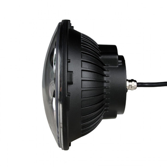 M-Tech ΦΑΝΑΡΙ ΣΤΡΟΓΓΥΛΟ 7 ΙΝΤΣΩΝ ME 8LED CREE (XML-10W) 9-36V 6000-6500K ΜΑΥΡΟ