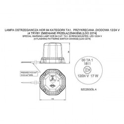 M-Tech ΦΑΡΟΣ LED IP56 ECE 12>24V ΒΙΔΩΤΟΣ 48LED ΠΟΡΤΟΚΑΛΙ 94x119mm