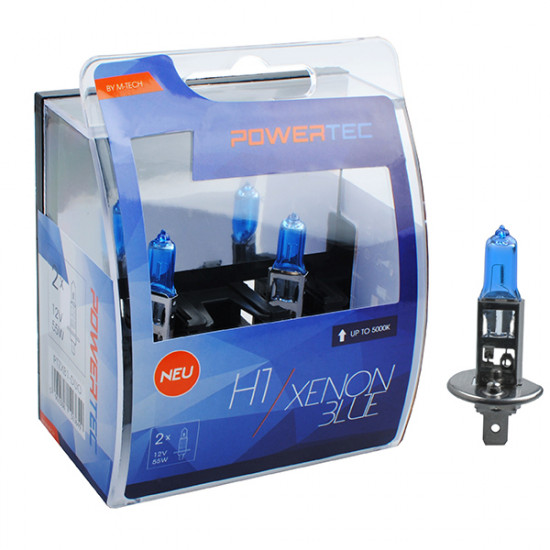 M-Tech H1 12V 55W P14,5s 5.000K POWERTEC XENON BLUE 2ΤΕΜ. M-TECH