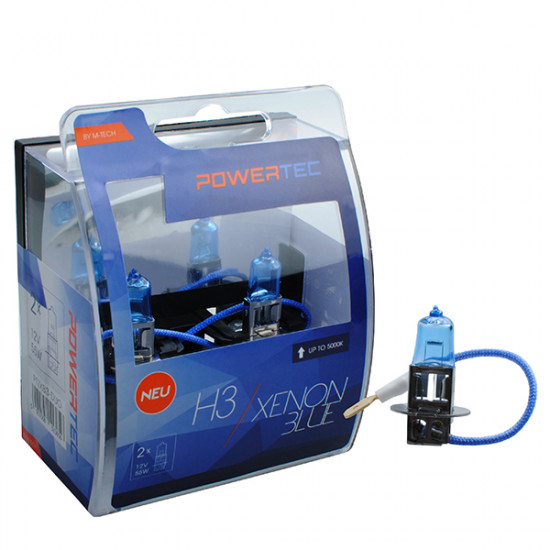 M-Tech H3 12V 55W PK22s 5.000K POWERTEC XENON BLUE 2ΤΕΜ. M-TECH