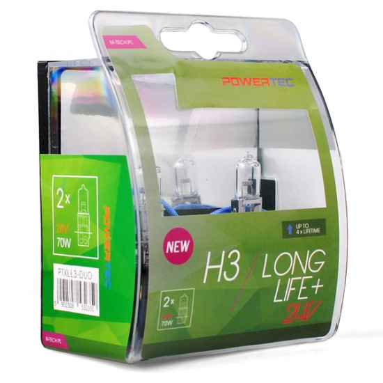 M-Tech H3 24V 70W PK22s POWERTEC LONG LIFE ΑΛΟΓΟΝΟΥ BLISTER 2ΤΕΜ. M-TECH