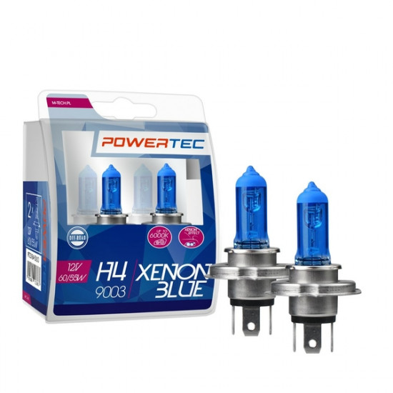 M-Tech H4 12V 60/55W P43t 5.000K POWERTEC XENON BLUE 2ΤΕΜ. M-TECH