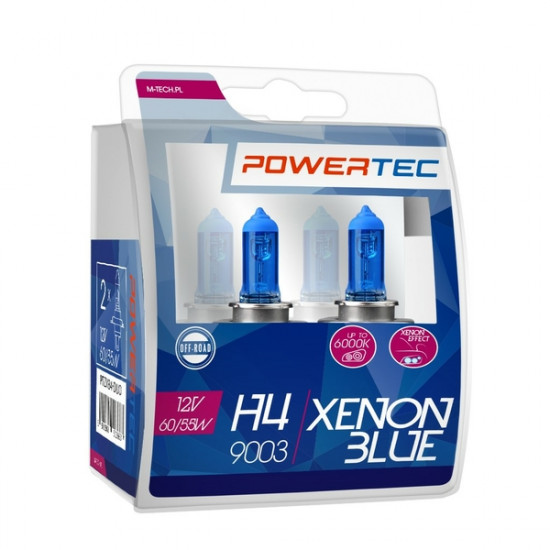 M-Tech H4 12V 60/55W P43t 5.000K POWERTEC XENON BLUE 2ΤΕΜ. M-TECH