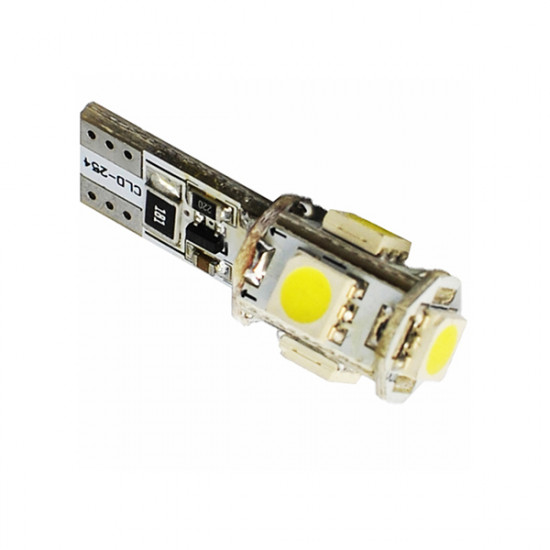 M-Tech Λάμπα W5W 5xSMD 5050 με CAN-BUS 12V Λευκή 2τεμ.