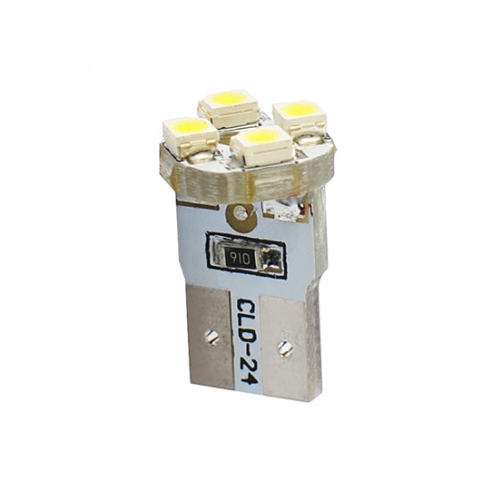 M-Tech Λαμπάκι LED W5W 12V T10 W2,1x9,5d LED 4xSMD3528 ΛΕΥΚΟ (ΚΑΡΦΩΤΟ ΑΚΑΛΥΚΟ) 1ΤΕΜ.