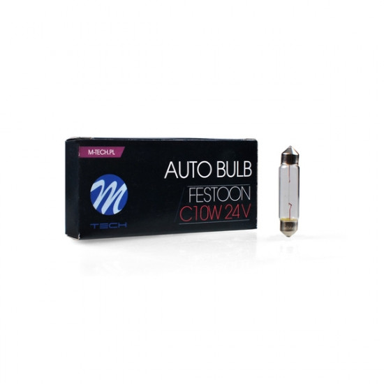 M-Tech ΛΑΜΠΑΚΙΑ ΠΛΑΦΟΝΙΕΡΑΣ 10W 24V SV8,5 41mm STANDARD ΑΛΟΓΟΝΟΥ 10ΤΕΜ. M-TECH