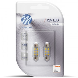 M-Tech ΛΑΜΠΑΚΙΑ ΠΛΑΦΟΝΙΕΡΑΣ C5W 12V SV8.5 36mm 0,5W 6xSMD2835 LED OSRAM ΛΕΥΚΟ  BLISTER 2ΤΕΜ. M-TECH