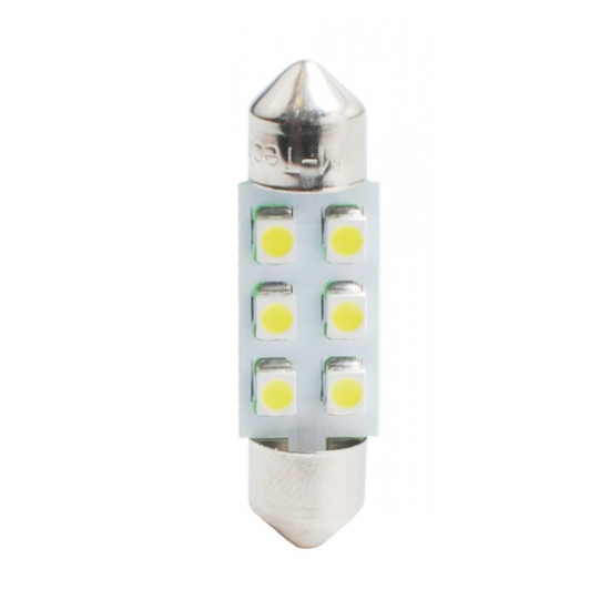 M-Tech ΛΑΜΠΑΚΙΑ ΠΛΑΦΟΝΙΕΡΑΣ C5W/C10W 12V 0,48W SV8,5 36mm LED 6xSMD3528 ΛΕΥΚΟ 1ΤΕΜ.