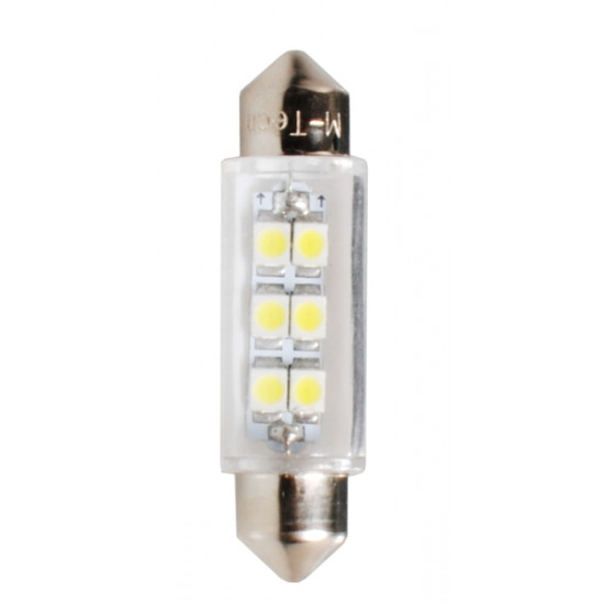M-Tech ΛΑΜΠΑΚΙΑ ΠΛΑΦΟΝΙΕΡΑΣ C5W/C10W 12V 0,48W SV8,5 41mm LED 6xSMD3528 PREMIUM ΛΕΥΚΟ 1ΤΕΜ.