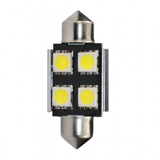 M-Tech ΛΑΜΠΑΚΙΑ ΠΛΑΦΟΝΙΕΡΑΣ C5W/C10W 12V 0,96W SV8,5 36mm CAN-BUS+RADIATOR LED 4xSMD5050 ΛΕΥΚΟ BLISTER 2ΤΕΜ