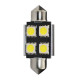 M-Tech ΛΑΜΠΑΚΙΑ ΠΛΑΦΟΝΙΕΡΑΣ C5W/C10W 12V 0,96W SV8,5 36mm CAN-BUS+RADIATOR LED 4xSMD5050 ΛΕΥΚΟ BLISTER 2ΤΕΜ