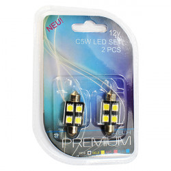 M-Tech ΛΑΜΠΑΚΙΑ ΠΛΑΦΟΝΙΕΡΑΣ C5W/C10W 12V 0,96W SV8,5 36mm CAN-BUS+RADIATOR LED 4xSMD5050 ΛΕΥΚΟ BLISTER 2ΤΕΜ