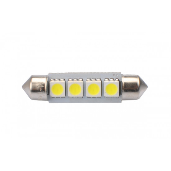 M-Tech ΛΑΜΠΑΚΙΑ ΠΛΑΦΟΝΙΕΡΑΣ C5W/C10W 12V 0,96W SV8,5 41mm CAN-BUS LED 4xSMD5050 PREMIUM ΛΕΥΚΟ BLISTER 2ΤΕΜ