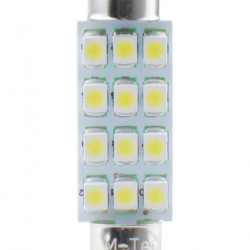 M-Tech ΛΑΜΠΑΚΙΑ ΠΛΑΦΟΝΙΕΡΑΣ C5W/C10W 12V 0,96W SV8,5 41mm PREMIUM LED 12xSMD3528 ΛΕΥΚΟ 1ΤΕΜ.