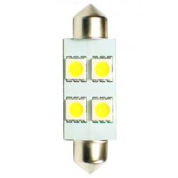 M-Tech ΛΑΜΠΑΚΙΑ ΠΛΑΦΟΝΙΕΡΑΣ C5W/C10W 12V 1,36W SV8,5 41mm LED 4xSMD5050 ΛΕΥΚΟ 1ΤΕΜ. M-TECH