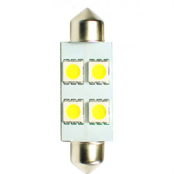 M-Tech ΛΑΜΠΑΚΙΑ ΠΛΑΦΟΝΙΕΡΑΣ C5W/C10W 12V 1,36W SV8,5 41mm LED 4xSMD5050 ΛΕΥΚΟ BLISTER 2ΤΕΜ.
