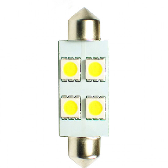 M-Tech ΛΑΜΠΑΚΙΑ ΠΛΑΦΟΝΙΕΡΑΣ C5W/C10W 12V 1,36W SV8,5 41mm LED 4xSMD5050 ΛΕΥΚΟ BLISTER 2ΤΕΜ.