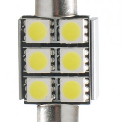 M-Tech ΛΑΜΠΑΚΙΑ ΠΛΑΦΟΝΙΕΡΑΣ C5W/C10W 12V 1,44W SV8,5 36mm CAN-BUS+RADIATOR LED 6xSMD5050 PREMIUM ΛΕΥΚΟ 1ΤΕΜ