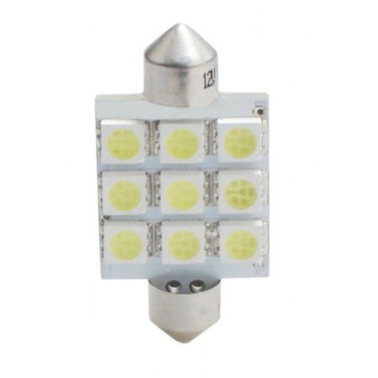 M-Tech ΛΑΜΠΑΚΙΑ ΠΛΑΦΟΝΙΕΡΑΣ C5W/C10W 12V 1,44W SV8,5 41mm PREMIUM LED 9xSMD5050 ΛΕΥΚΟ 1ΤΕΜ.