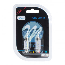 M-Tech ΛΑΜΠΑΚΙΑ ΠΛΑΦΟΝΙΕΡΑΣ C5W/C10W 12V 1W SV8,5 36mm LED 8xSMD3014 ΛΕΥΚΟ BLISTER 2ΤΕΜ.