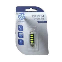 M-Tech ΛΑΜΠΑΚΙΑ ΠΛΑΦΟΝΙΕΡΑΣ C5W/C10W 12V 2W SV8,5 36mm CAN-BUS+RADIATOR LED 4xSMD5730 ΛΕΥΚΟ BLISTER 1τεμ