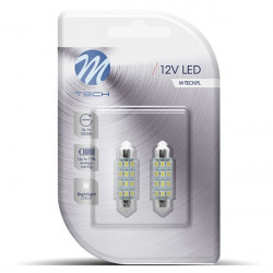 M-Tech ΛΑΜΠΑΚΙΑ ΠΛΑΦΟΝΙΕΡΑΣ C5W/C10W 12V SV8.5 41mm 1,5W 12xSMD2835 LED OSRAM ΜΠΛΕ  BLISTER 2ΤΕΜ. M-TECH