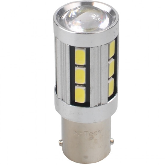 M-Tech P21W 12V BA15s LED 18xSMD5730 PREMIUM ΛΕΥΚΟ (ΜΟΝΟΠΟΛΙΚΟ) BLISTER 2ΤΕΜ. M-TECH