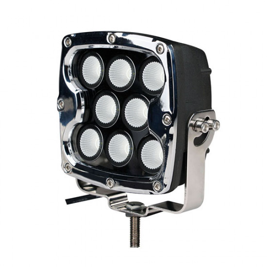 M-Tech ΠΡΟΒΟΛΕΑΣ LED DRIVING LIGHTS  ΜΑΥΡΟΣ/ΧΡΩΜΙΟ 10-32V 80W 5600lm CREE LED ΤΕΤΡΑΓΩΝΟΣ (130 x 130 x 86 mm) M-TECH