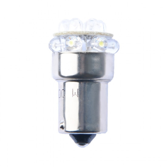 M-Tech R10W 12V BA15s LED 12xFlux 5mm ΚΙΤΡΙΝΟ (ΜΟΝΟΠΟΛΙΚΟ) M-TECH - 1 ΤΕΜ.