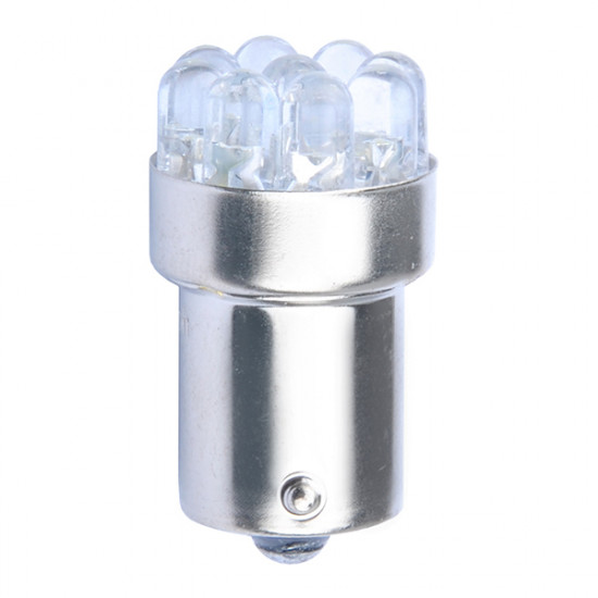 M-Tech R10W 12V BA15s LED 9xFlux 5mm ΚΙΤΡΙΝΟ (ΜΟΝΟΠΟΛΙΚΟ) BLISTER 2ΤΕΜ
