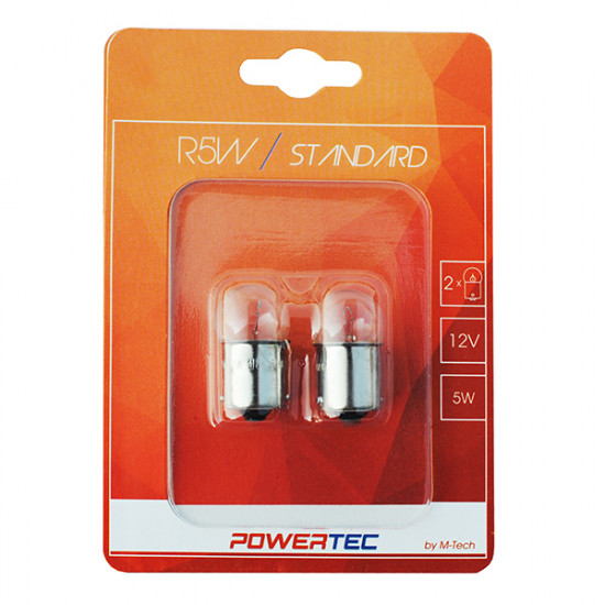 M-Tech R5W 12V 5W BA15s (ΦΟΥΝΤΟΥΚΙ) POWERTEC STANDARD ΑΛΟΓΟΝΟΥ 2ΤΕΜ.