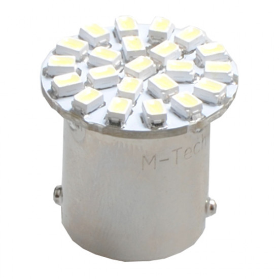 M-Tech R5W/R10W 12V BA15s 1,44W LED 22xSMD3020 PREMIUM ΛΕΥΚΟ 1ΤΕΜ.
