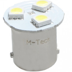 M-Tech R5W/R10W 12V BA15s LED 3xSMD5050 ΛΕΥΚΟ (ΜΟΝΟΠΟΛΙΚΟ) 1ΤΕΜ.